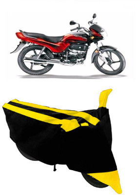 SHOPLINK Two Wheeler Cover for Hero(Passion Plus, Yellow, Black)