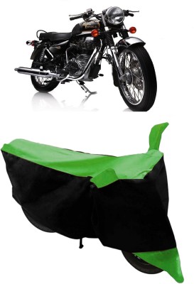 ABORDABLE Waterproof Two Wheeler Cover for Royal Enfield(Electra Delux, Green, Black)