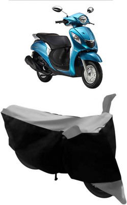 GANPRA Two Wheeler Cover for Yamaha(Fascino, Black, Grey)