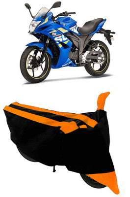 THE RAL ARV Two Wheeler Cover for Suzuki(Gixxer SF, Orange, Black)