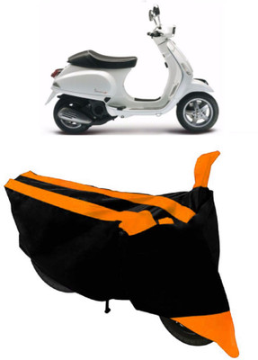 HEMSKAR Waterproof Two Wheeler Cover for Piaggio(Piaggio Vespa, Orange, Black)