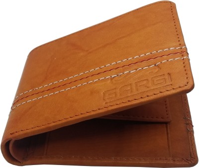 Gargi Men Tan Genuine Leather Wallet(3 Card Slots)