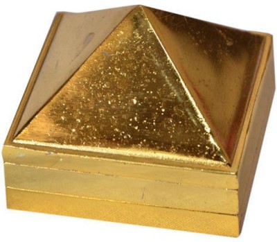 salvusappsolutions Golden Plated Metal Vastu Pyramid Yantra-for car Dashboard Home Decor Gifts Antique Items Home, Decor Accessories - Mini Size 3 x 3 (Don't Expect Big Size) Brass Yantra(Pack of 1)