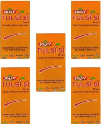 JOLLY Tulsi 51 Drops Pack of 5 Concentrated Liquid Extract(105 ml)