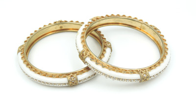 Epraiser Alloy Rhodium Bangle Set(Pack of 2)