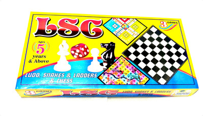JMD Creation 3 in 1 Chess Ludo Snakes and Ladder Board Game Board Game Accessories
