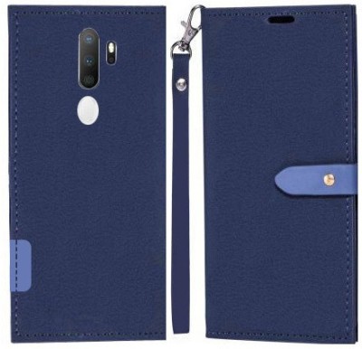Ideogram Flip Cover for OPPO A5 2020(Blue, Shock Proof, Pack of: 1)