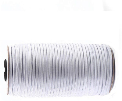 Aakriti Knitted White Elastic(200 m)