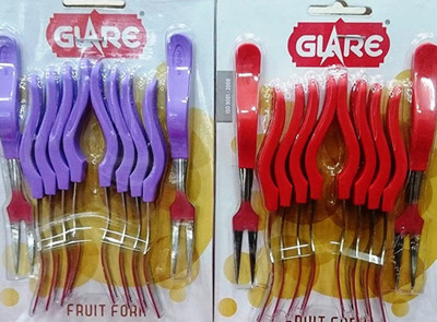 Glare Stainless Steel Fruit Fork Set(Pack of 20)