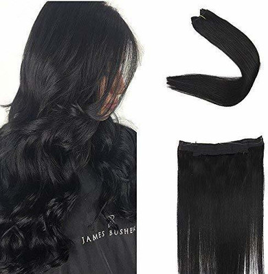 VIVIAN Beautiful Look Platinum Black Wavy 5 Clip In Hair Extension