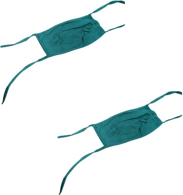 Agarwals Cotton Re Usable Face Mask Tie Type Green(Pack Of 2) Cloth Mask(Free Size, Pack of 2)