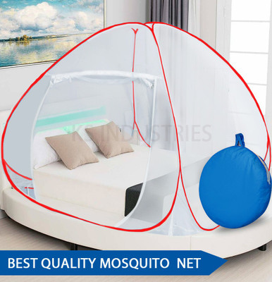 CASA FURNISHING Polyester Adults Washable MN K RED Mosquito Net(White, Tent)