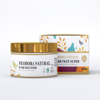 Feodora NATURAL D-Tan Face Scrub, Pollution Protected Formula Scrub(50 g)