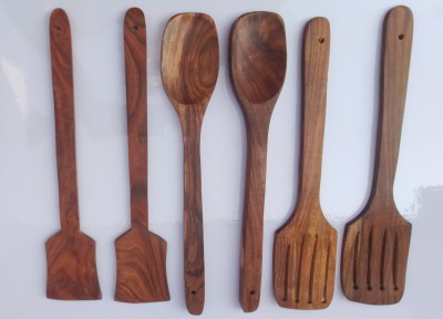 The Furniture Store set of 6 wooden spoon/skimmer Wooden Spatula(Pack of 6)