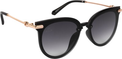 AISLIN Round, Cat-eye Sunglasses(For Women, Black)
