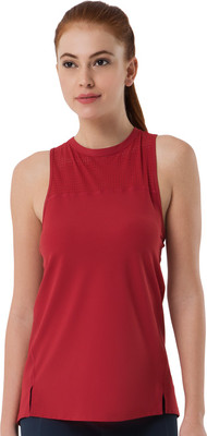 Amante Casual No Sleeve Self Design Women Maroon Top