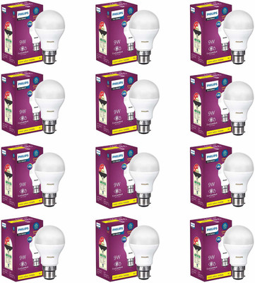 PHILIPS 9 W Basic Standard B22 LED Bulb(White, Pack of 8)