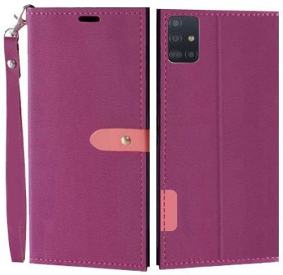 Turncoat Flip Cover for Samsung Galaxy A51(Pink, Grip Case, Pack of: 1)