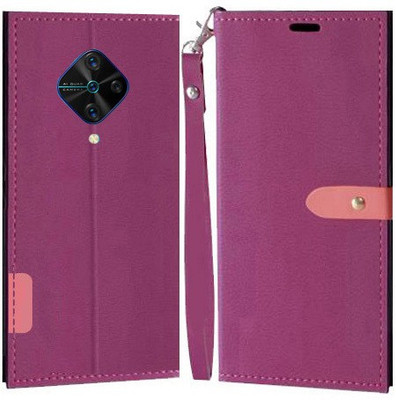 Ideogram Flip Cover for Vivo S1 Pro(Pink, Shock Proof, Pack of: 1)
