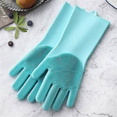 Martis Reusable Rubber Silicon Household Safety Wash Scrubber Heat Resistant Kitchen Gloves for Dish washing, Cleaning, Gardening Wet and Dry Glove hand gloves for kitchen Wet and Dry Glove Wet and Dry Glove(Free Size)
