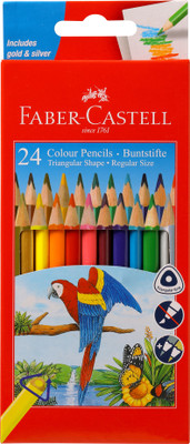 FABER-CASTELL 24 Triangular Shaped Color Pencils(Set of 24, Assorted)