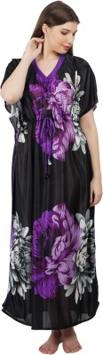 BHAVI CREATION Floral Print Satin Blend Women Kaftan