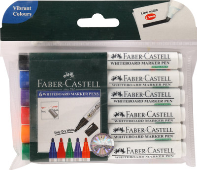 FABER-CASTELL Whiteboard Marker Assorted Wallet(Set of 6, Asssorted)