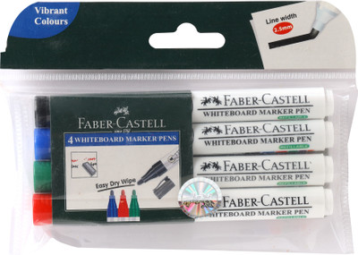 FABER-CASTELL Whiteboard Marker Assorted Wallet(Set of 4, Red, Blue, Green , Black)