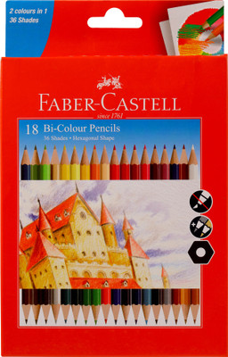 FABER-CASTELL Colour Pencils Hexagonal Shaped Color Pencils(Set of 18, Assorted)