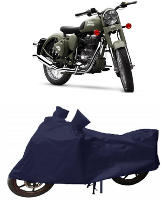 GANPRA Two Wheeler Cover for Royal Enfield(Battle Green, Blue)