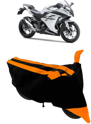 HEMSKAR Waterproof Two Wheeler Cover for Kawasaki(Ninja 300, Orange, Black)