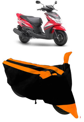 SHOPLINK Waterproof Two Wheeler Cover for Yamaha(Ray Z, Orange, Black)