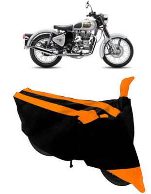 THE REAL ARV Two Wheeler Cover for Royal Enfield(Classic 500, Orange, Black)