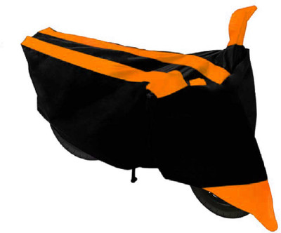 SHOPLINK Waterproof Two Wheeler Cover for Universal For Bike(Orange, Black)