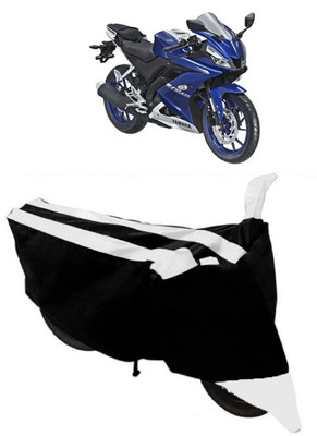 GANPRA Two Wheeler Cover for Yamaha(R15 V3, Black, White)