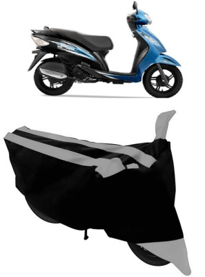 ABORDABLE Two Wheeler Cover for TVS(Wego, Grey, Black)