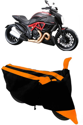 ABORDABLE Two Wheeler Cover for Ducati(Diavel, Orange, Black)