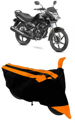 ABORDABLE Waterproof Two Wheeler Cover for Honda(CB Unicorn, Orange, Black)
