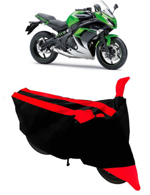 SHOPLINK Waterproof Two Wheeler Cover for Kawasaki(Z250, Red, Black)
