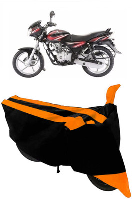 ABORDABLE Two Wheeler Cover for Bajaj(Discover 125 DTS-i, Orange, Black)