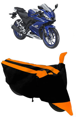 ABORDABLE Waterproof Two Wheeler Cover for Yamaha(R15 V3, Orange, Black)