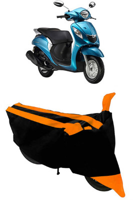 HEMSKAR Two Wheeler Cover for Yamaha(Fascino, Orange, Black)