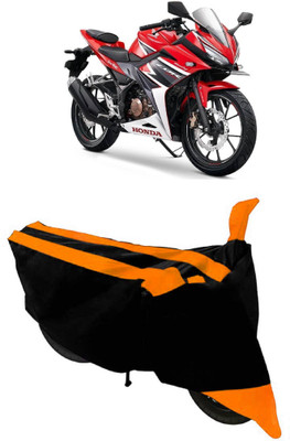 THE REAL ARV Waterproof Two Wheeler Cover for Honda(CBR 150R, Orange, Black)