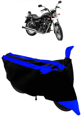 SHOPLINK Two Wheeler Cover for Royal Enfield(Thunderbird 500, Blue, Black)