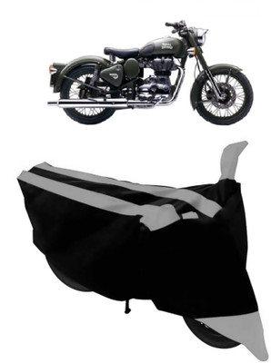 GANPRA Two Wheeler Cover for Royal Enfield(Beat, Black, Grey)