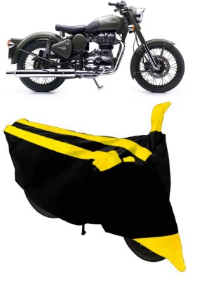 ABORDABLE Waterproof Two Wheeler Cover for Royal Enfield(Battle, Yellow, Black)