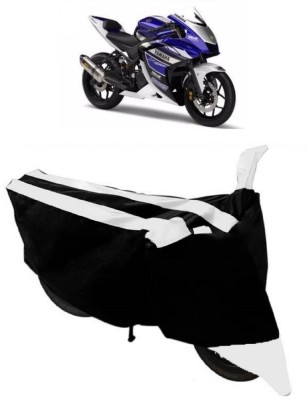 ABORDABLE Waterproof Two Wheeler Cover for Yamaha(YZF R25, White, Black)