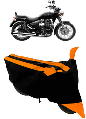 THE REAL ARV Waterproof Two Wheeler Cover for Royal Enfield(Thunderbird 350, Orange, Black)