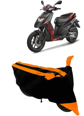 ABORDABLE Waterproof Two Wheeler Cover for Aprilia(SR 125, Orange, Black)