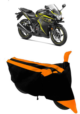 ABORDABLE Two Wheeler Cover for Honda(CBR 250R, Orange, Black)